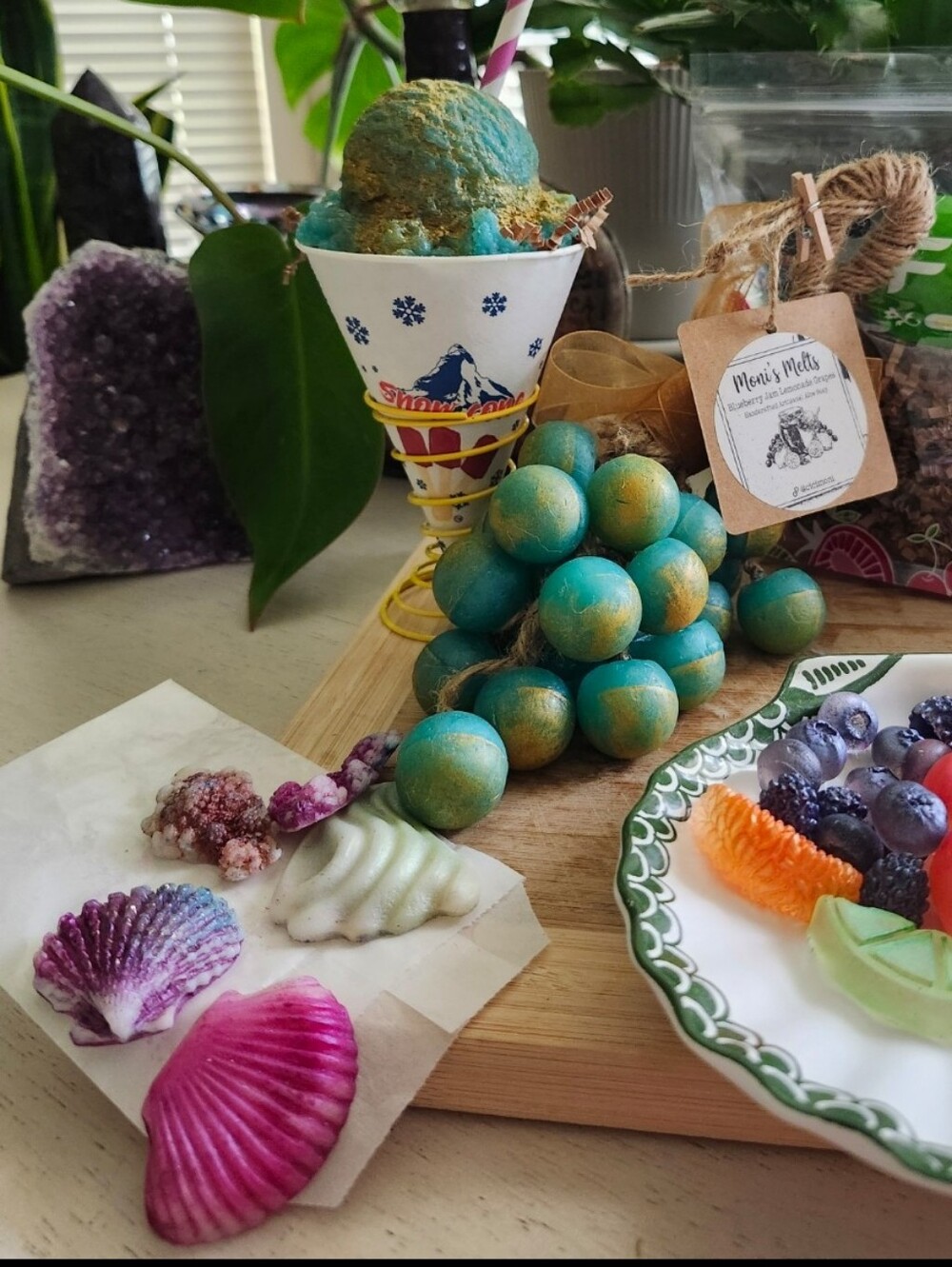 🫐🍋Handcrafted GIFT Aloe Blueberry Lemonade Soap Grapes on a Rope GIFT - Picture 6 of 10